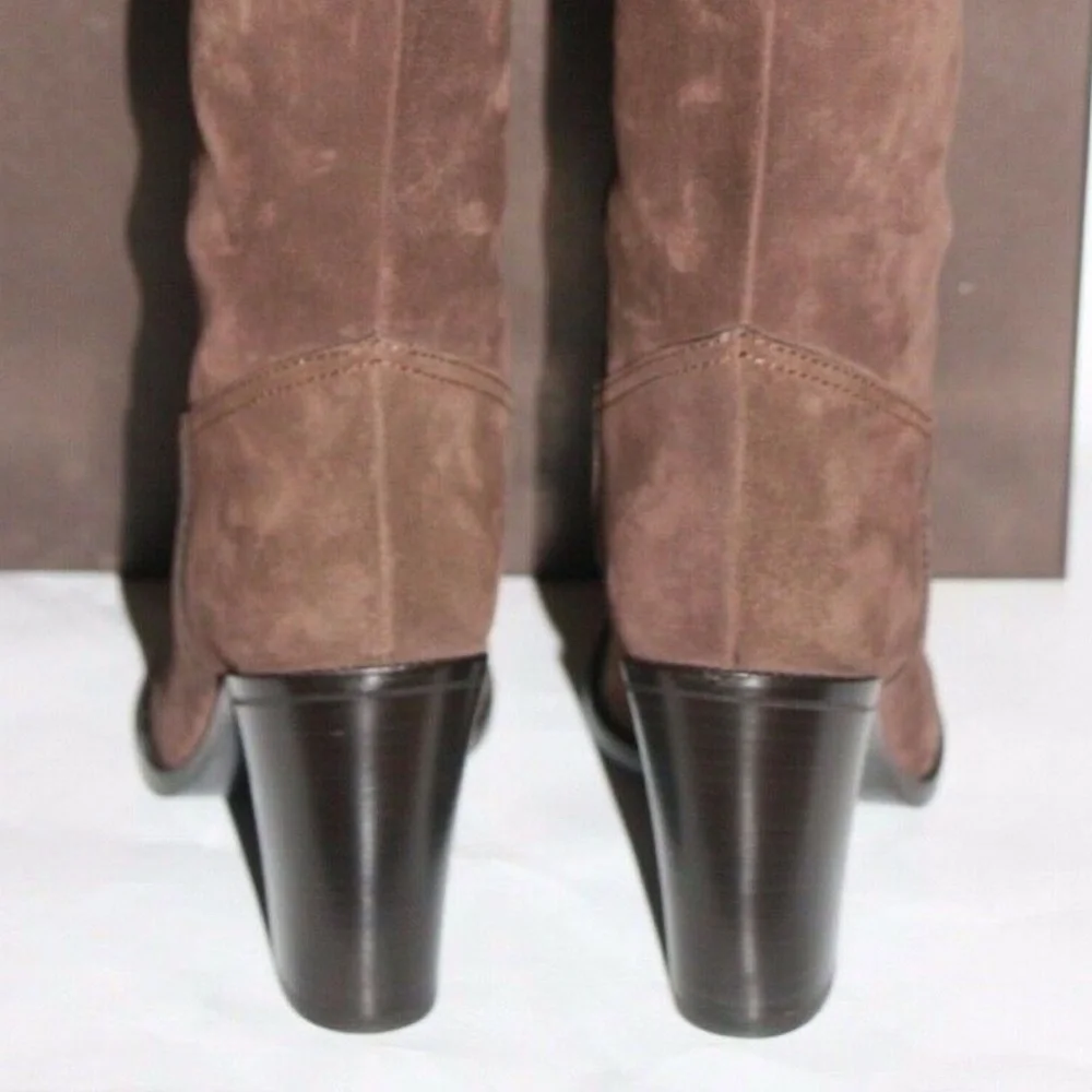 NIB Gucci Women's Suede Knee High Heeled Boots - Picture 6 of 8